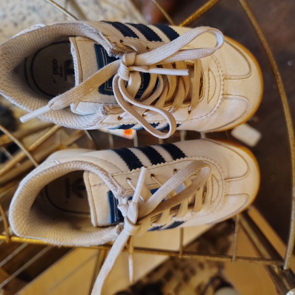 adidas White and Blue Sneakers with Rubber Sole and Padded Tongue